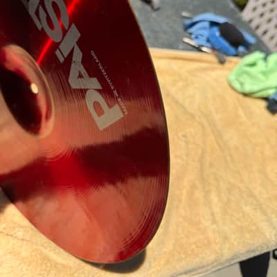 Paiste Colorsound Cymbal Set-14 Heavy hats, 12 Splash, 16 Crash, 18" Crash, 18" Heavy Crash, and 18" China 1980's - Red image 18