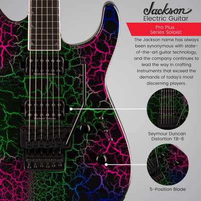 Jackson Pro Plus Series Soloist SL2 Electric Guitar, Ebony Fingerboard (Bruised Crackle) with Jackson Molded Soloist Hard Case image 4