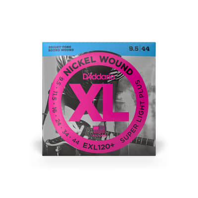 D'Addario XL Nickel Wound Electric Strings, Super Light Plus, 9.5-44, EXL120+ image 1