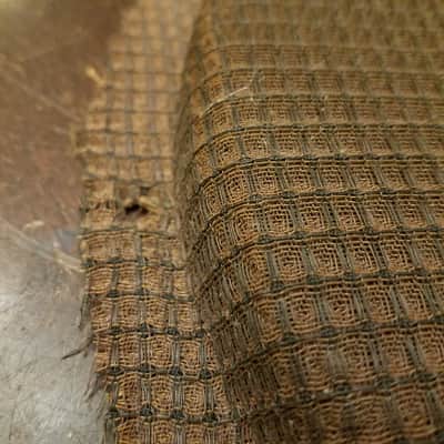 Hammond Original 12" round rigid speaker grille and cloth from M3 organ 1956 - brown black reddish image 2