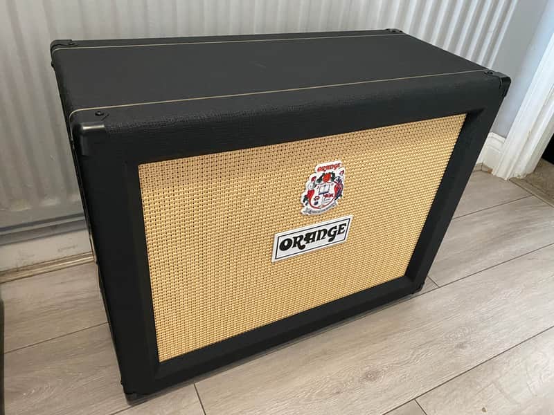 Orange PPC212OB 120-Watt 2x12" Open Back Guitar Cabinet Black With Cover image 1