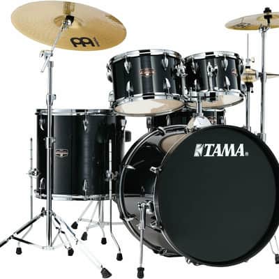 Tama Imperialstar IE52C 5-piece Complete Drum Set with Snare Drum and Meinl Cymbal - Hairline Black image 1