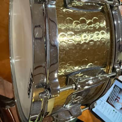 Gretsch S1-0514-BRH Full Range Series Hammered Brass 5x14" Snare Drum 2014 - Present - Hammered Brass image 4