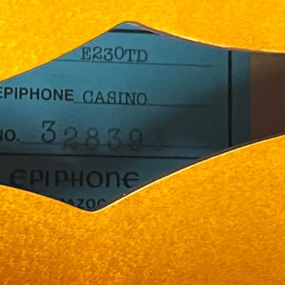 Epiphone USA Collection John Lennon Signature '65 Casino 1998 - 2000 - Vintage Sunburst image 10