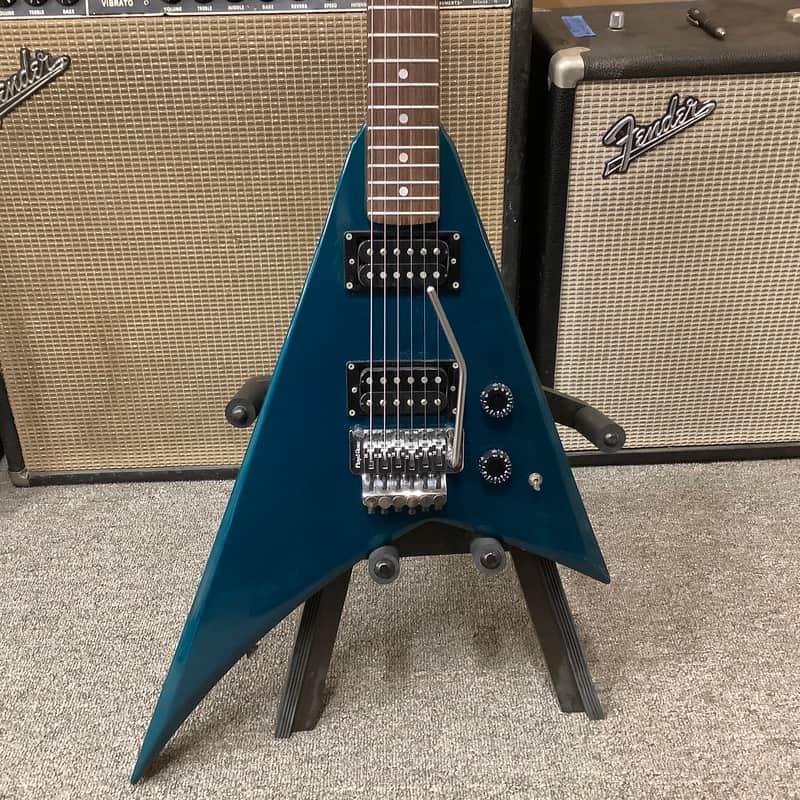 1980's Kramer Focus 4000, Lake Placid Blue, Flying V Style | Reverb