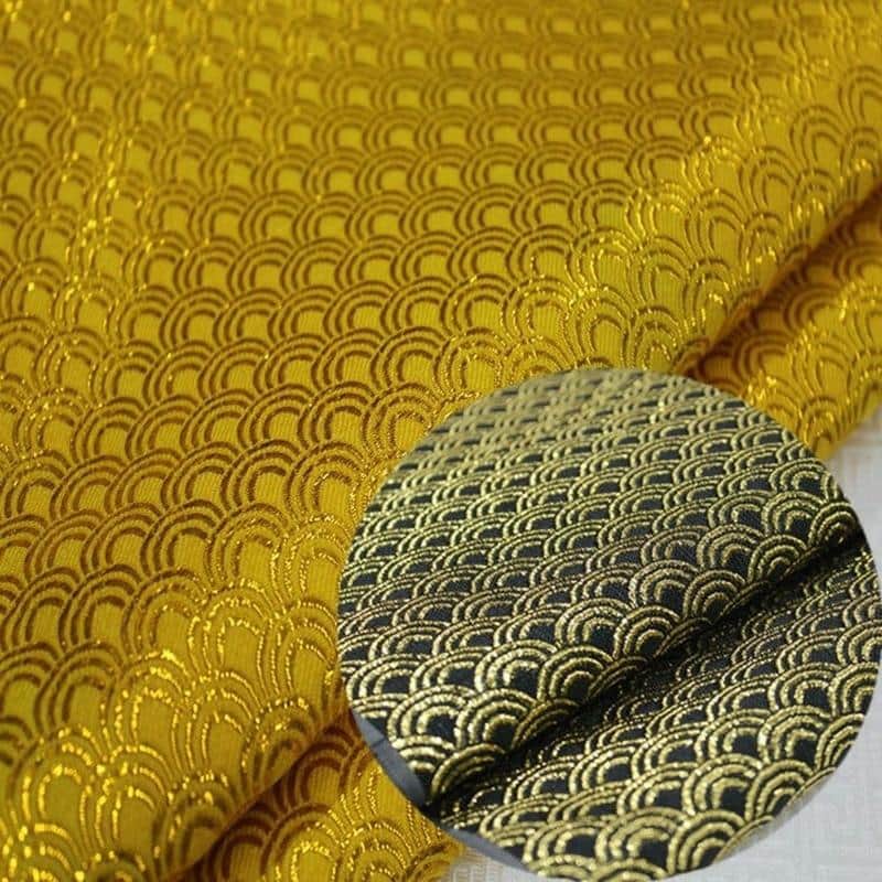 Golden Speaker Grill Cloth – Premium Brocade Gold & Black Fabric-Gold image 1