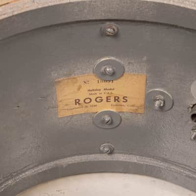 Vintage Rogers White Marine Pearl Drum Set 14x24 9x13 and 16x16 image 25