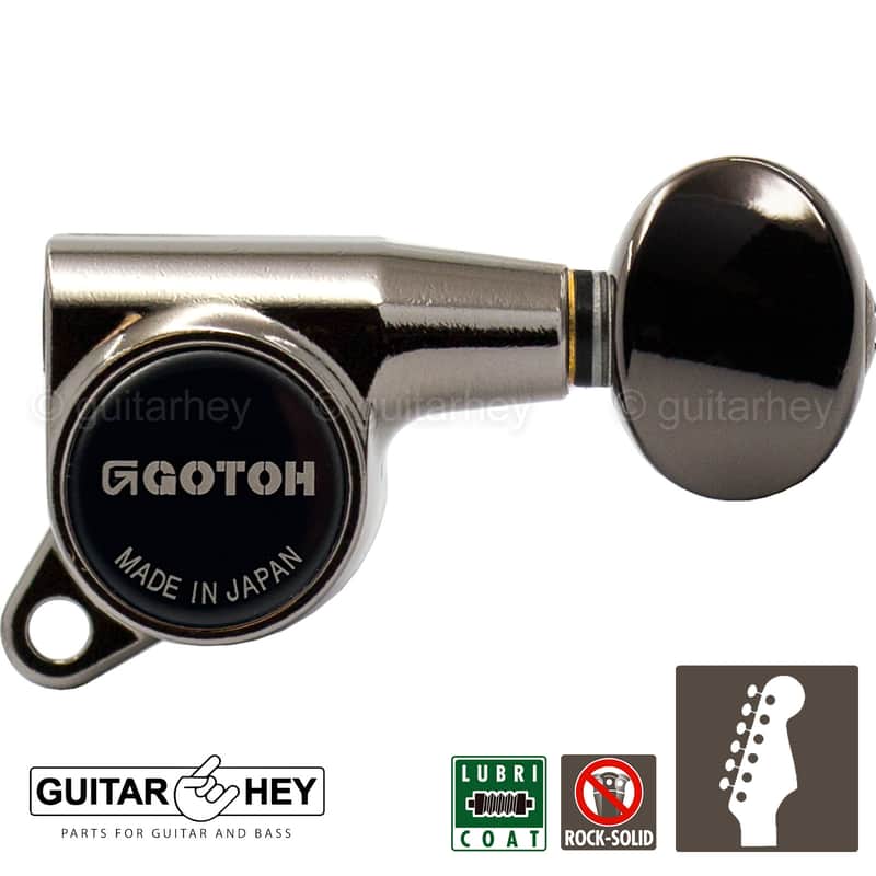 NEW Gotoh SG381-05 L6 Set 6 in line Tuners w/ screws Right Handed - Cosmo Black image 1