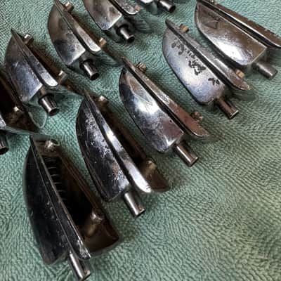 Ludwig Lot of 10 Vintage WFL Large Classic Bass Drum or Tom Lugs #001 50s - Chrome image 5
