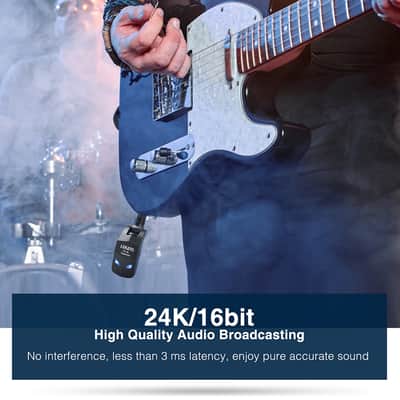 LEKATO WS-80 2.4GHz 4 Channels Wireless Transmitter Receiver System Rechargeable for Guitar Bass image 8