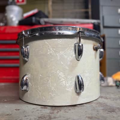 1950s Slingerland 8x12 Tom Tom Project in White Marine Pearl image 6
