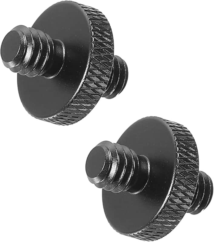 Mic Stand Adapter M6 Male to 1/4 Male Thread Tripod Screw Adapter Double Sides Camera Screw for Microphone Tripod Stand Black 2 Pack image 1