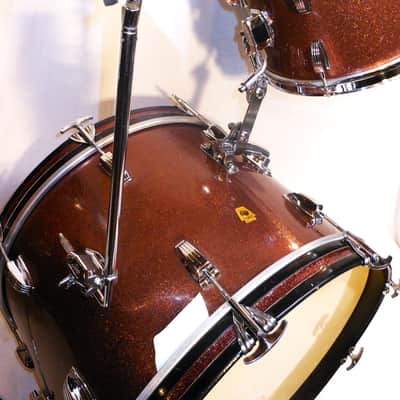 Ludwig Vintage 1966 Burgundy Sparkle Downbeat Drum Set 20".14",12" EXCELLENT!! image 2