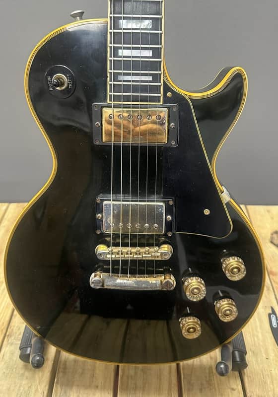 1972 Gibson Les Paul Custom Black Solid Body Electric Guitar image 1