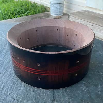 JDS Extra Thick Walnut/Padauk Stave Snare Shell 13 X 6 image 6