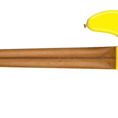 Fender MonoNeon Jazz Bass V, Maple Fingerboard - Neon Yellow image 4
