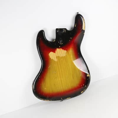 1976 Fender Jazz Bass BODY Sunburst ASH Super GREAT Heavy Wear USA 3-Bolt Weight 6.4 lbs 1970's Vintage image 2