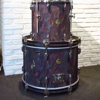 Gretsch USA Custom Series 3pc Drum Set 20" 12" 14" Peacock Satin Flame image 15