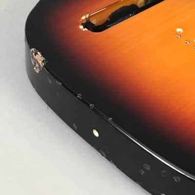 LEFTY Fender Telecaster Left Tele Sunburst Solid Alder Guitar Body Aged Relic 4.9 lb image 7
