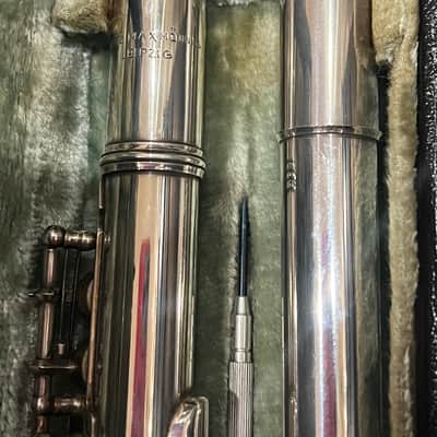 RARE Moritz Max Monnig Professional Handmade Solid Silver German Flute 1930-40 - sterling silver image 13