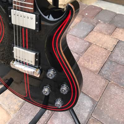 Paul Reed Smith PRS SC 245 w/ Birds - Pinstripe “1 of a kind” 2010 Black / Red image 4