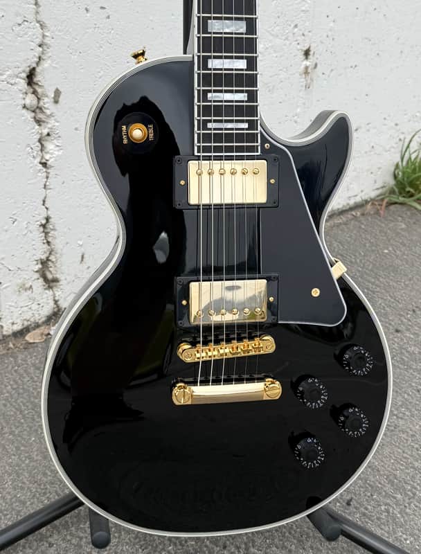 Epiphone IGC Inspired by Gibson Les Paul Custom Ebony New Unplayed Auth Dlr 8lb10oz #705 image 1