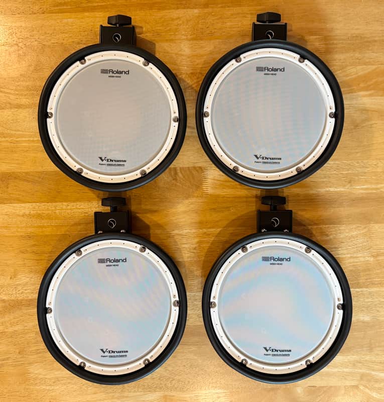 NEW 4X Roland PDX-8 8 inch Dual Zone Mesh Drum Pads Trigger-Black VDrum TD17 TD1 image 1