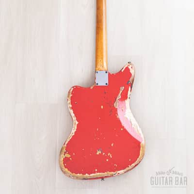 1963 Fender Jazzmaster Pre-CBS Vintage Guitar Fiesta Red w/ Blonde Case image 3