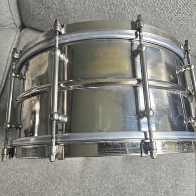 Ludwig 6.5 x 14 10 tube lug Heavy brass 2 piece shell 1920s - Nickel image 5