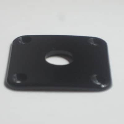 lightly used (lightly relic'd) genuine Gibson PRJP-010 Black Plastic Jack Plate for Les Paul + very clean gold screws (clean or used silver finish screws available upon request) [1990s - 2020s (specifically from 2008)] image 7