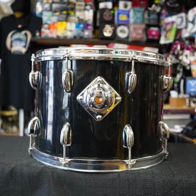 1970s Vintage Slingerland USA 14" Maple Tom w/ Rings - Jet Black Wrap | 10x14" image 8