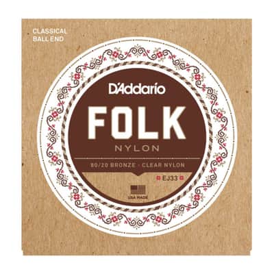 D'Addario K-Git.Saiten Folk Classic EJ33 80/20 Bronze, Ball End - Classic Guitar Strings image 1