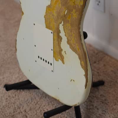 2018 Fender Custom Shop 1963 Stratocaster - Heavy Relic Olympic White over Sunburst image 17