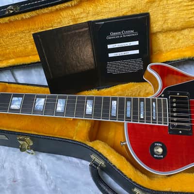 NEW! Gibson Dealer Select Custom Shop Les Paul Custom AAA Figured Flame Top - Transparent Red / Natural Back - Authorized Dealer - WOW! 8.65 lbs - G06631 image 12