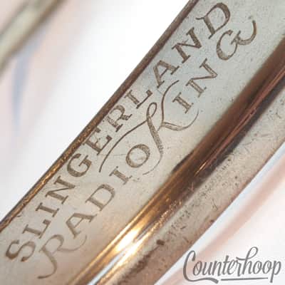 *Slingerland 15" Radio King Snare/Tom Drum Rim/Hoop Nickel-Brass Engraved Batter image 2