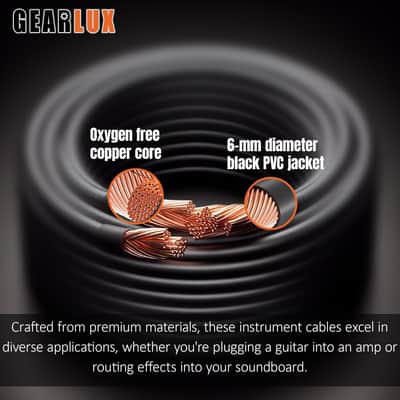 Gearlux 10-Foot Instrument Cable, Straight-Straight, Black - 3 Pack image 5