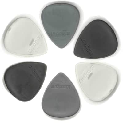 6 (six) Wedgie Rubber Guitar Picks~Sampler Set ~For Ukulele/ Bass (Mix and Match) image 1