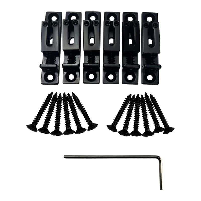 Pack of 6 10.5mm Single String Guitar Bridge Zinc Alloy Individual Fixed Hardtail Bridge for 6 String Electric Guitar Replacement Parts Black image 1