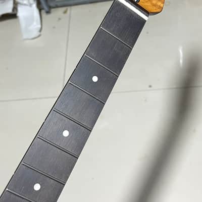 stainless steel 22 frets A+ Reverse headstock 22frets Roasted Maple Electric guitar neck Rosewood 25.5inch hole 10mm Radius:9.5inches.satin tele image 4