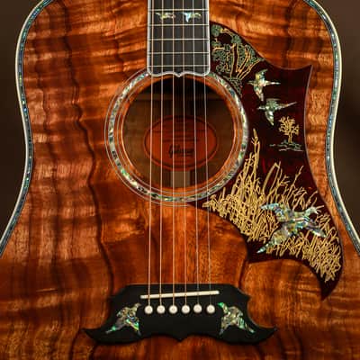 Gibson Dove Custom Shop Koa Masterpiece Acoustic Guitar Hummingbird image 5