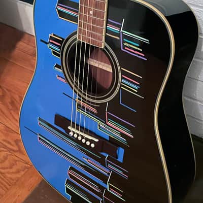 Washburn Acoustic Guitar - Custom-painted New York City Skyline with Twin Towers image 4