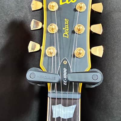 ESP LTD EC-1000 Duncan with Ebony Fretboard  2018 - Present - Vintage Black - Gold Hardware & Hardcase image 3