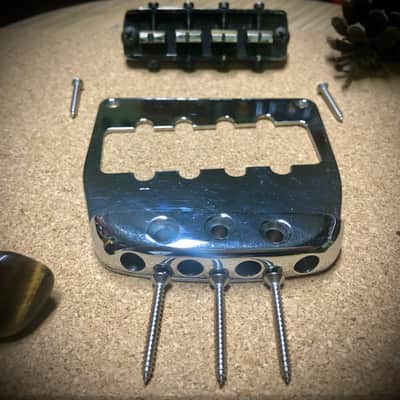 Stars Guitars Alembic Brass Bass Bridge 1970s Rickenbacker / Guild Starfire Replacement Bridge image 9