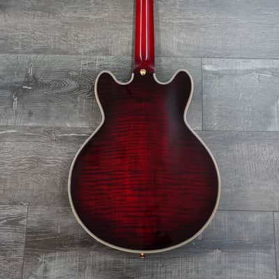 Double Cut Semi-Hollow Small Body Guitar - Red Burst image 8