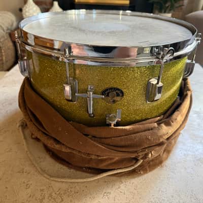 Leedy and Ludwig Parade Snare Drum 1950s - Green Sparkle image 3