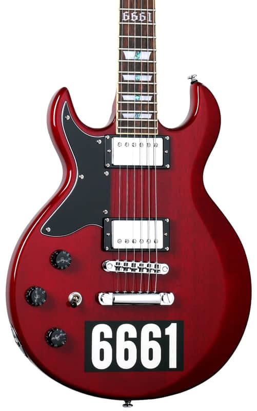 Schecter Zacky Vengeance Custom Reissue Left Handed Electric Guitar. See Thru Cherry with 6661 Graphic image 1