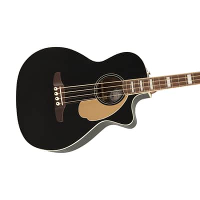 Fender Kingman Acoustic Bass Guitar w/Bag, Jetty Black Bild 3