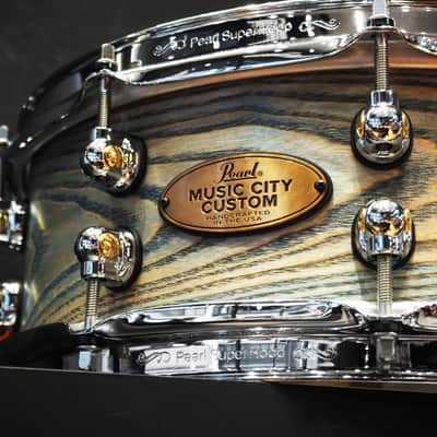 Pearl USED ​​MCCA1450S/C #1011 Music City Custom -USA Solid Ash Shell Snare Drums 14×5 [Hand-rubbed Lightning Blue Finish] image 3