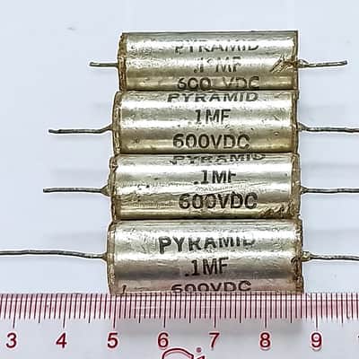 4 pieces PYRAMID CP09 paper in oil capacitor 0.1uF 600V image 1