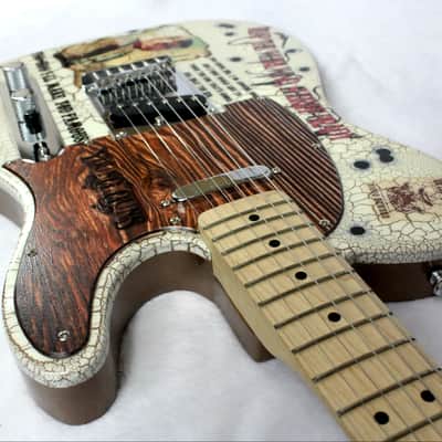 Custom Crackle Painted And Upgraded Fender Squier Telecaster With Graphics image 16